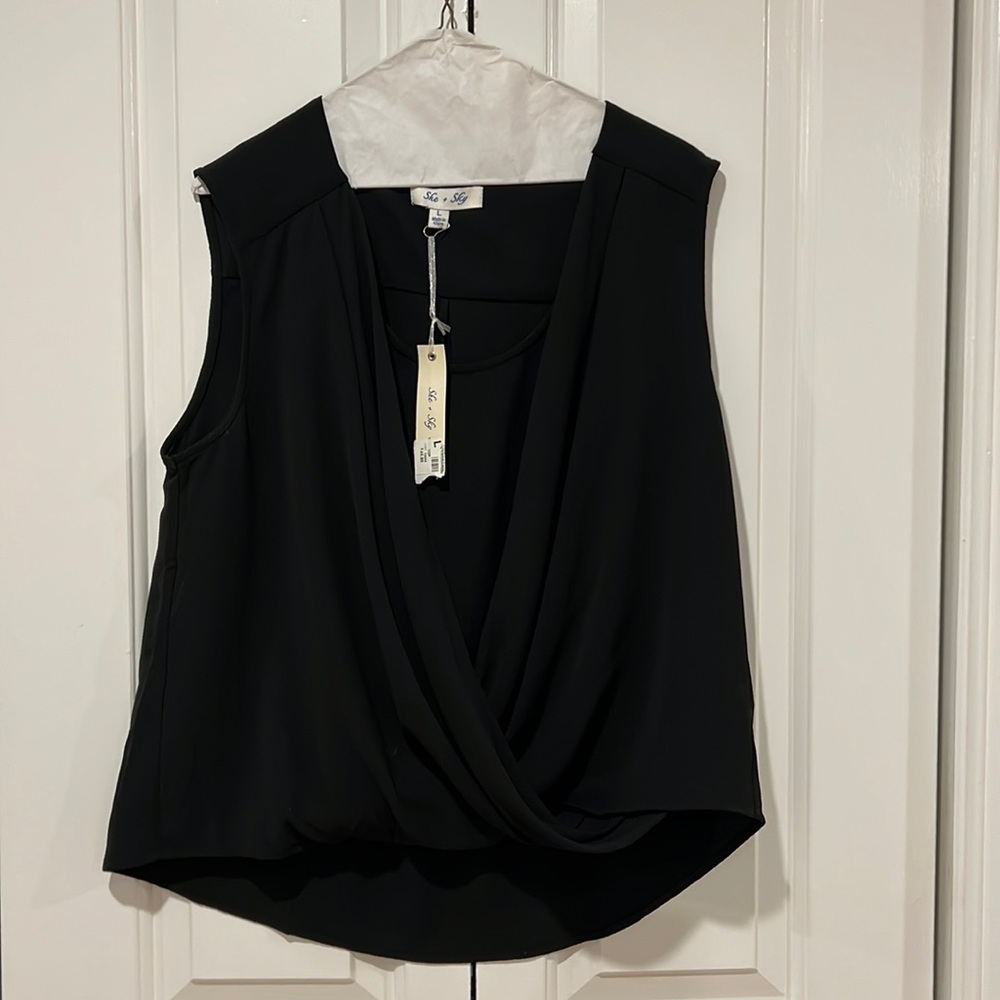 Black drape tank top